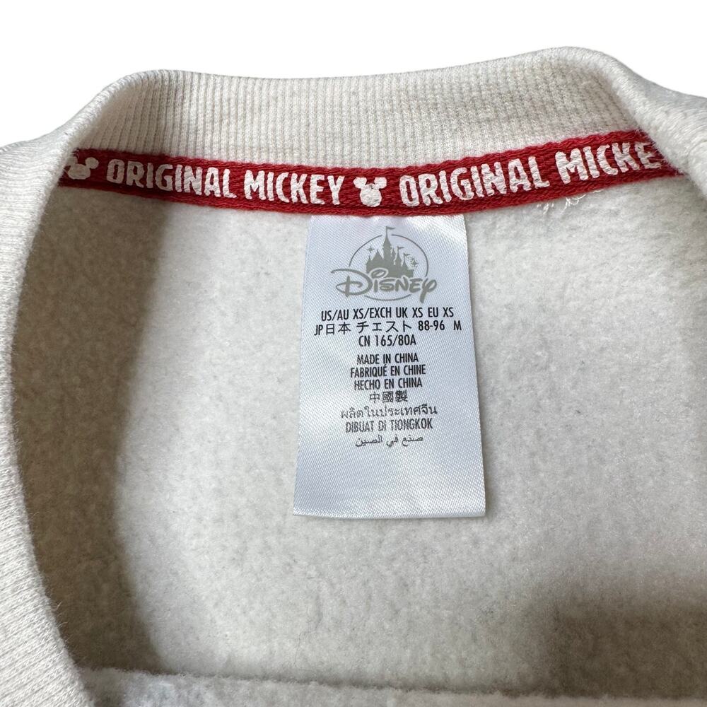 Disney Mickey Mouse Beige Graphic Crewneck Sweatshirt Disneyland Resort XS - Picture 4 of 11